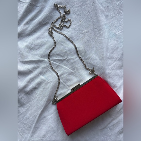 Handbags - Elegant Red Chain Clutch
